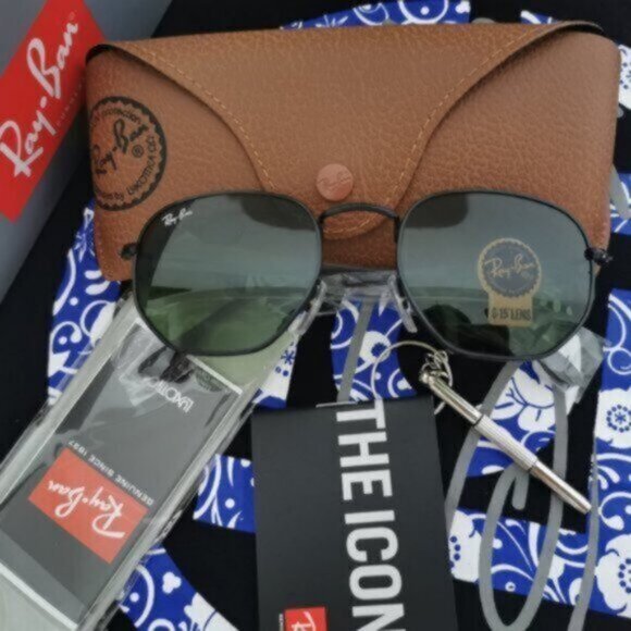 NEW Ray Ban Hexagonal sunglasses Black classic RB3548 52mm main image 7